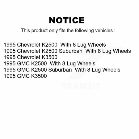 Kugel Front Wheel Bearing And Hub Assembly Kit For 1995 Chevrolet K2500 GMC K3500 Suburban K70-101756